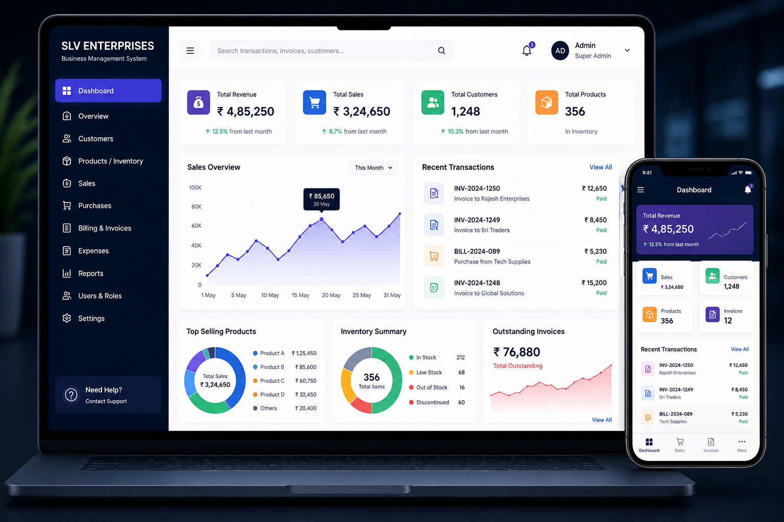 SLV Enterprises Business Management System